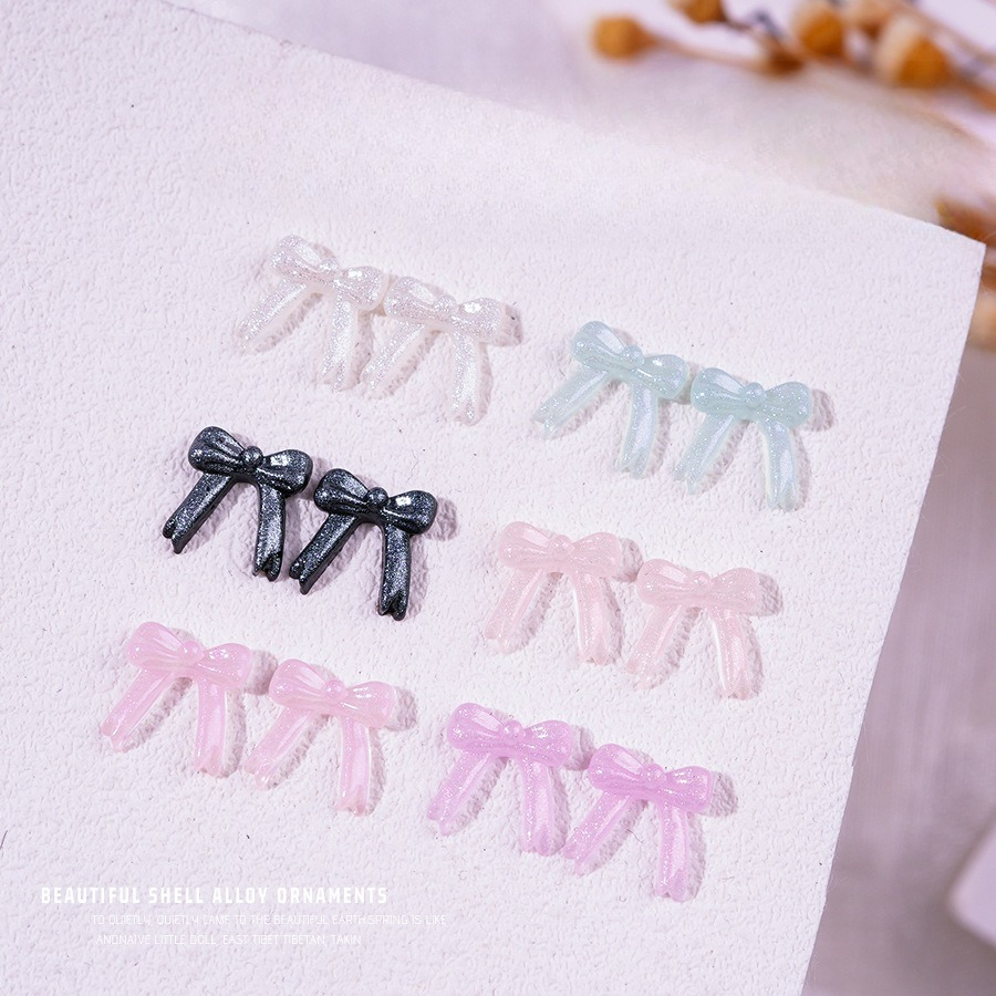 Resin Glitter Pack - 100pcs/pack New Glitter Bow Tie Glow