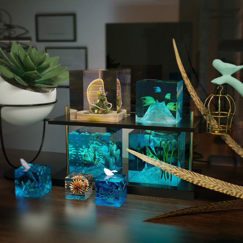 3D Cube UV Resin Molds DIY Jew - Resin Ocean Wave Mold ulasan dan harga