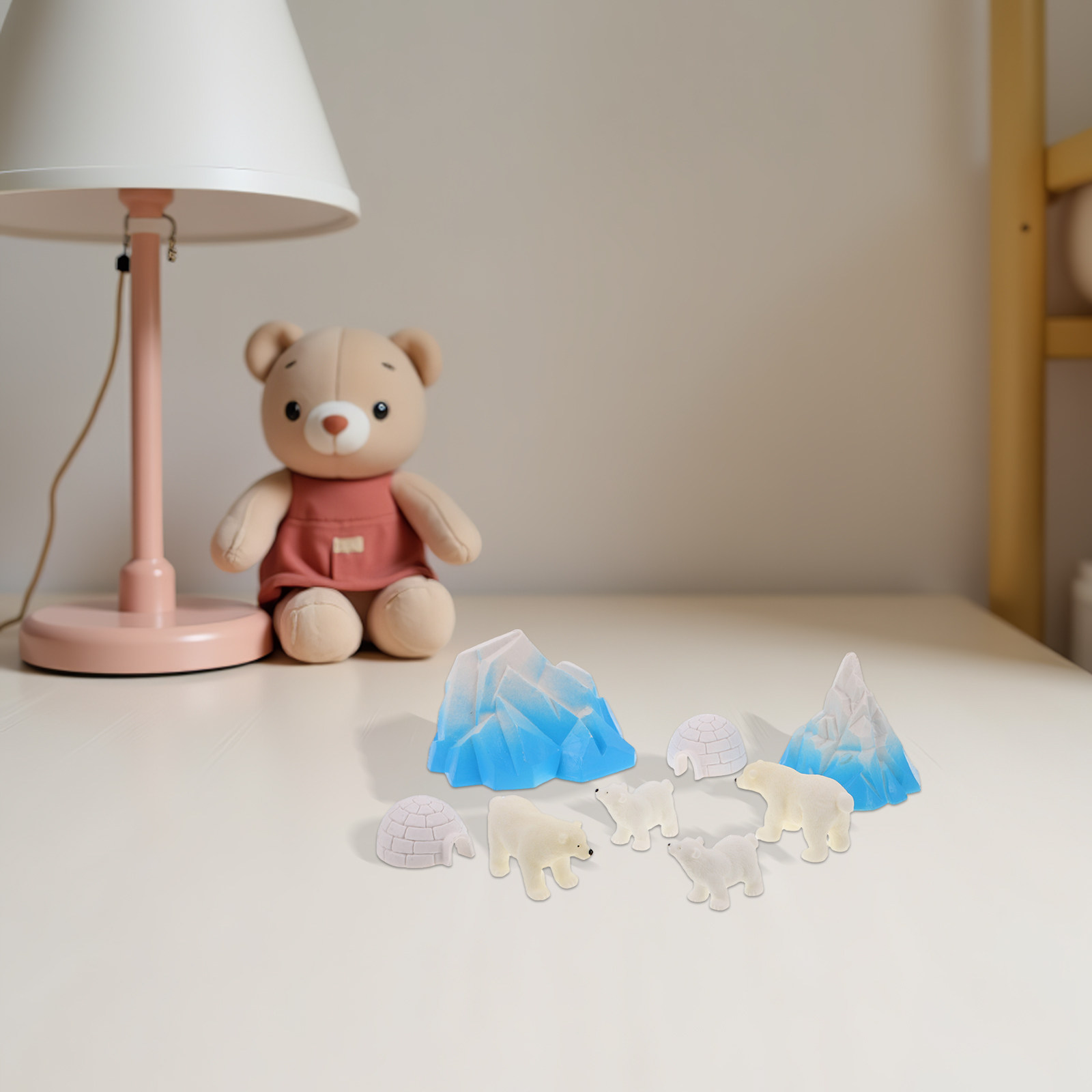 8Pcs Mini Resin Polar Bears Ar - Crafting Resin ulasan dan harga
