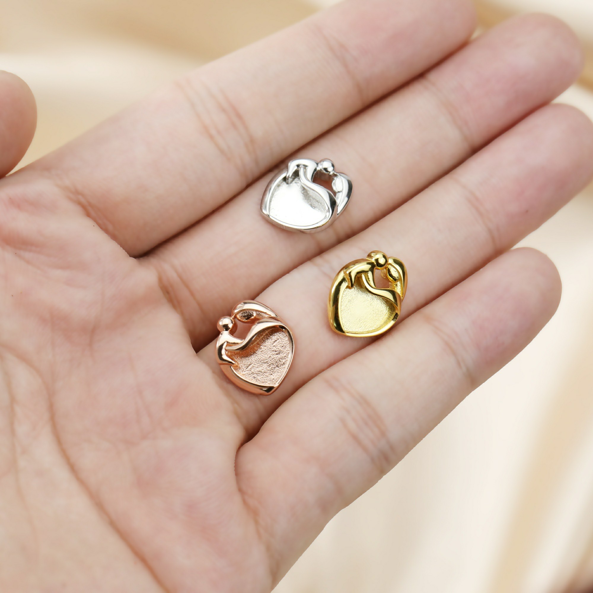 9MM Heart Bezel Settings Mothe - Bezels Set Pendant ulasan dan harga