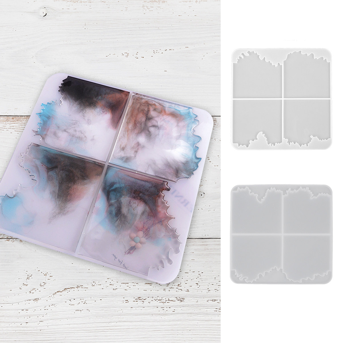 1Pcs Crystal Epoxy Silicone Mo - Resin Ocean Wave Mold ulasan dan harga