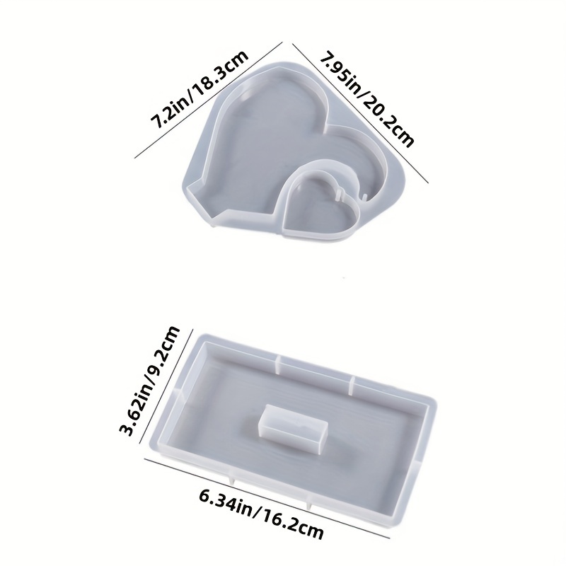 1 set of DIY heart-shaped phot - Resin Ocean Wave Mold ulasan dan harga