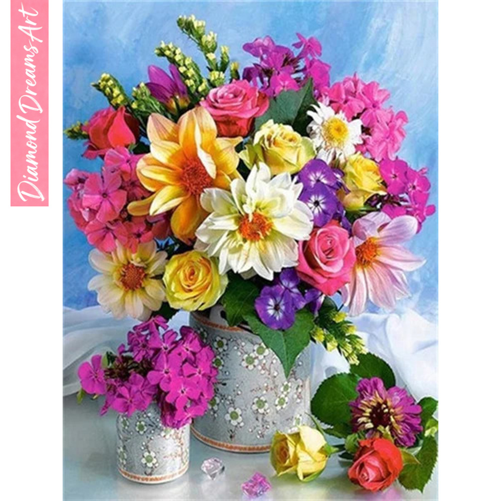 Full Diamond Mosaic Flower 5D  - Resin Craft Kit ulasan dan harga