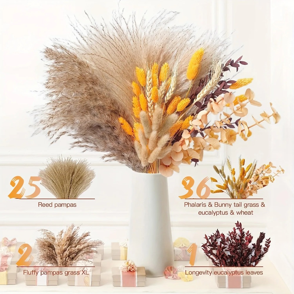 80Pieces Natural Dried Flowers - Dried Flower Bulk ulasan dan harga