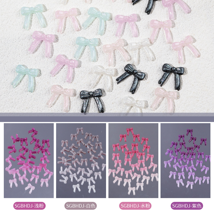 100pcs/pack New Glitter Bow Ti - Resin Glitter Pack ulasan dan harga